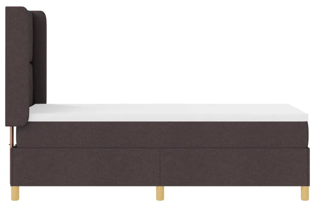 Boxspring Ágy Mattal & LED Sötétbarna 80x200 cm Szövet