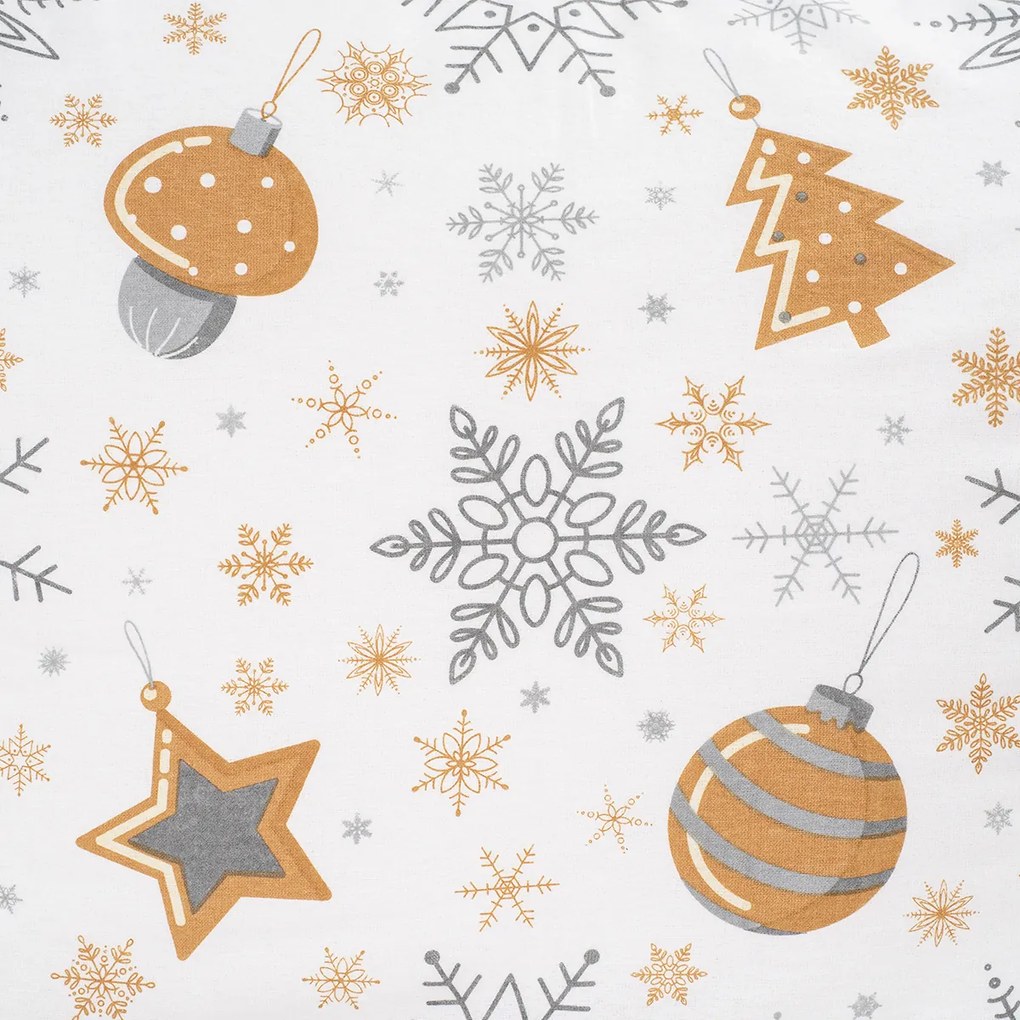 4Home Flanel ágynemű Golden Xmas Night, 220 x 200cm, 2 db 70 x 90 cm, 220 x 200 cm, 2 db 70 x 90 cm