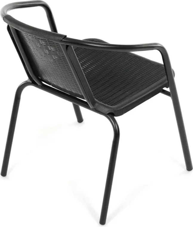 Kerti szék, fém, műanyag, fekete, AZC-H1001 BK