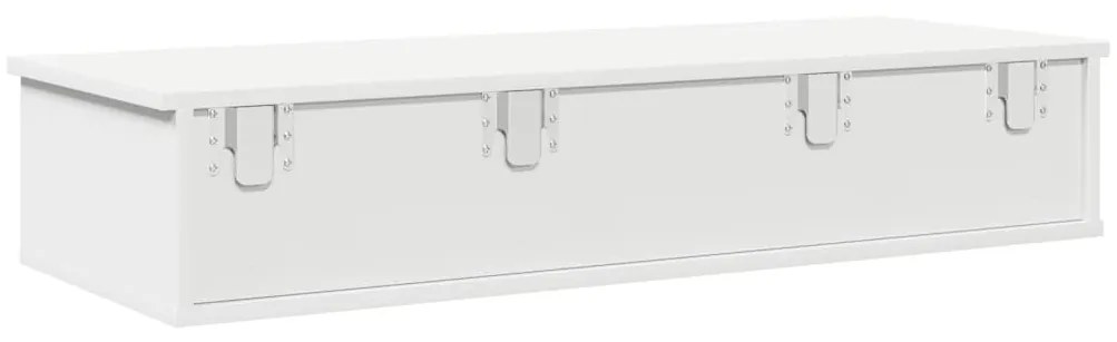 fehér szerelt fa falipolc fiókokkal 100 x 36 x 19 cm