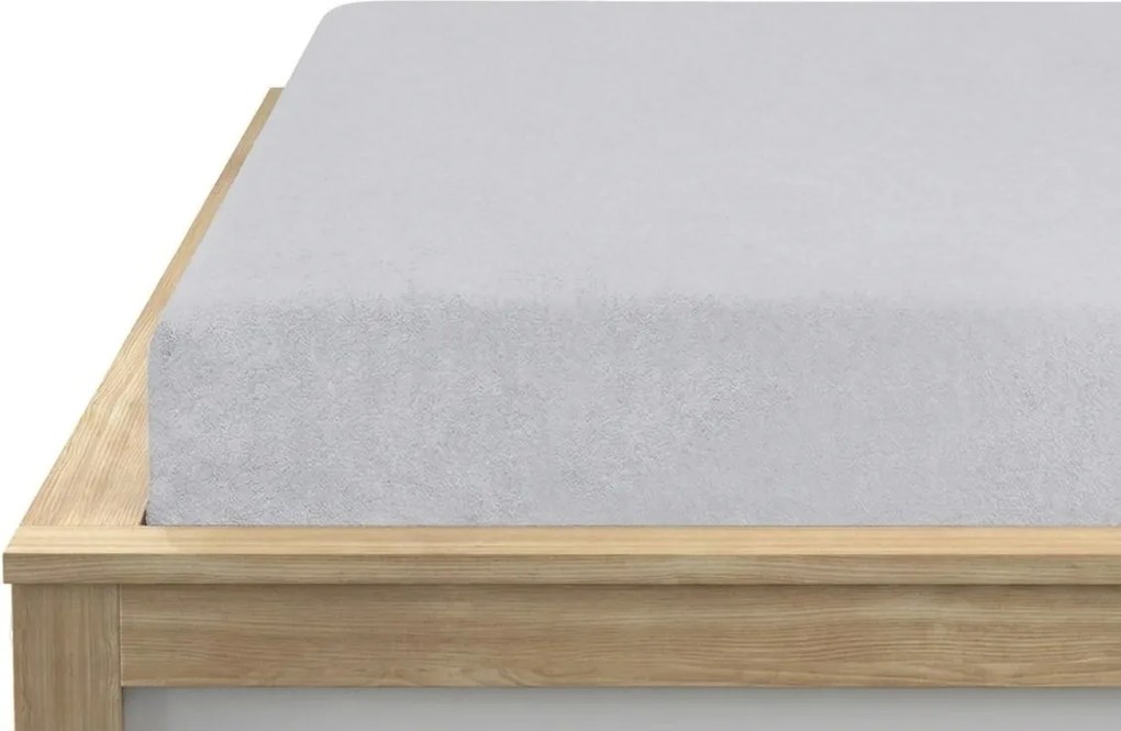 MOLTON fleece gumis lepedő ezüst 180 x 200 cm