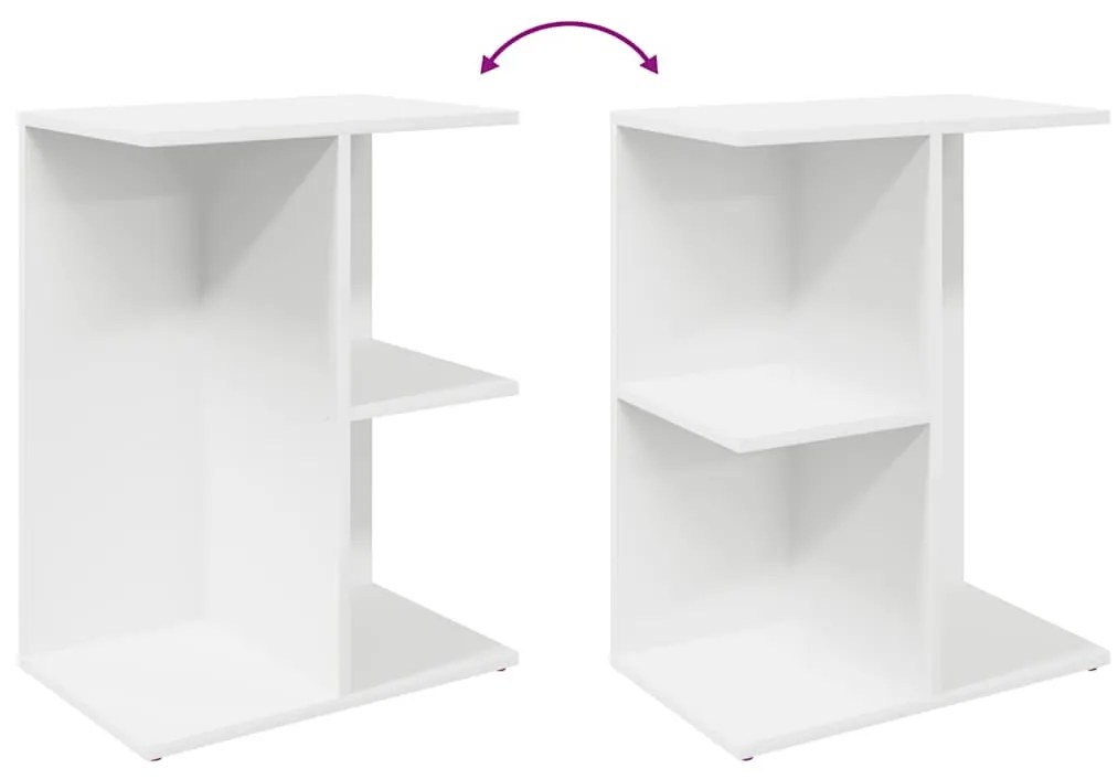 éjjeliszekrények 2 db fehér 46,5x29x61 cm gépelt fa