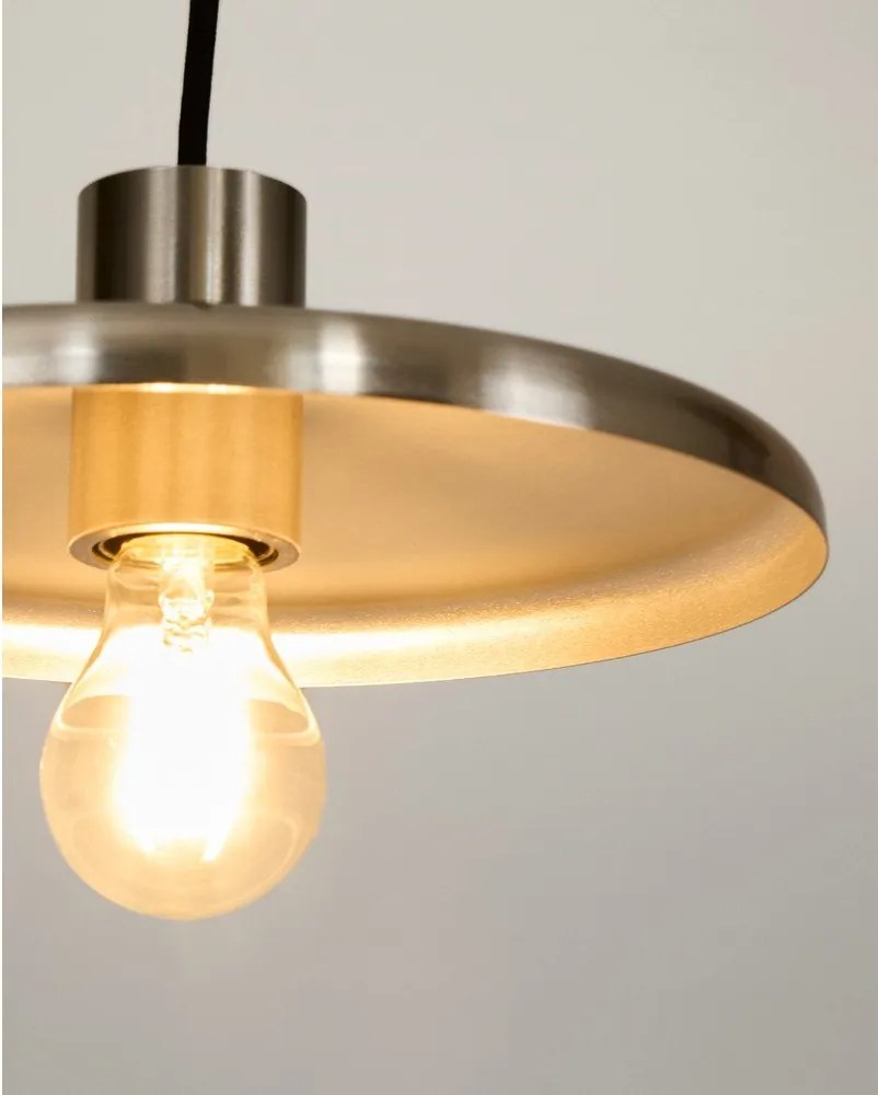 Ezüstszínű függőlámpa fém búrával Nuvira – Kave Home