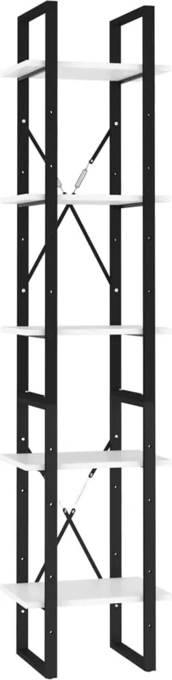 vidaXL 5 szintes fehér szerelt fa könyvszekrény 40 x 30 x 175 cm