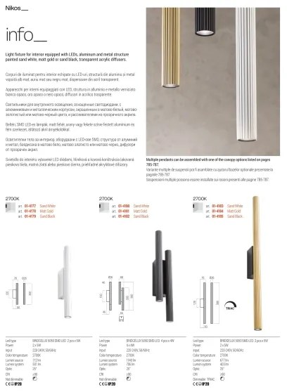 Redo 01-4057 - Fényerőszabályozható LED fali lámpatest NIKOS LED/10W/230V fehér