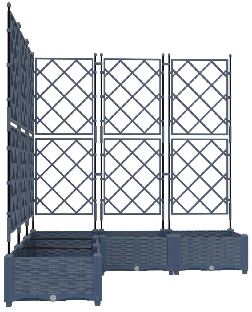 Kertész cserép rácsos változattal 5 pcs Szürke