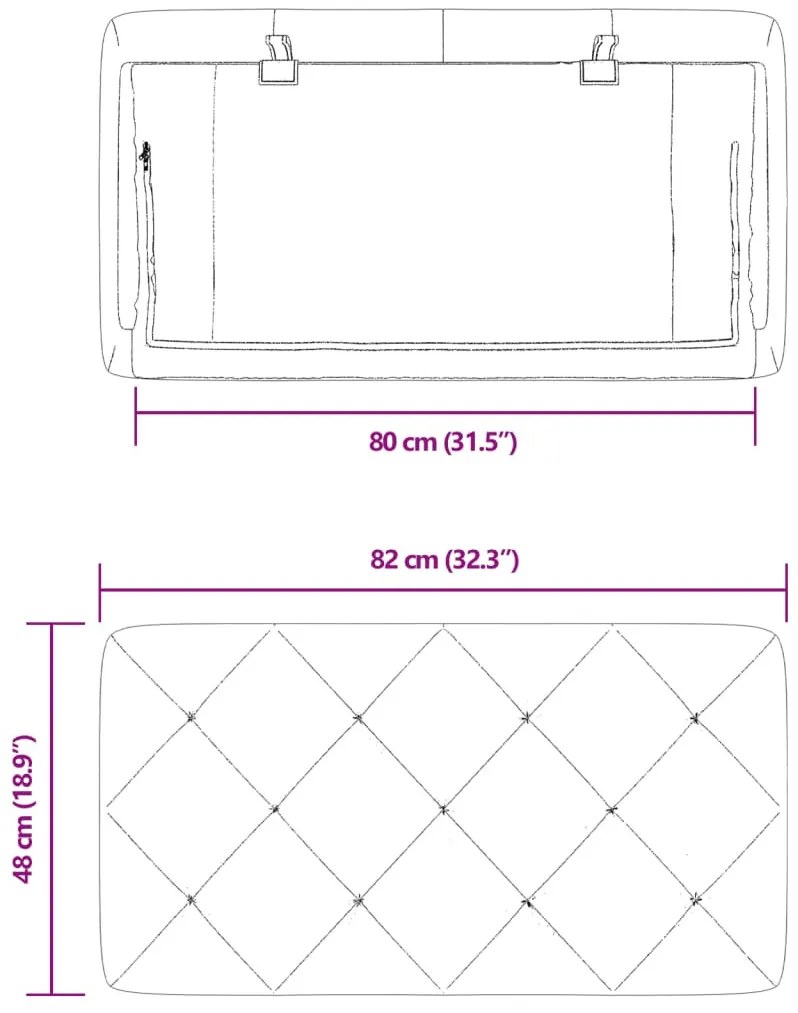 sötétszürke bársony fejtámla párna 80 cm