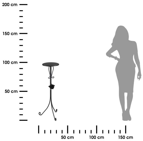 Virágállvány 95x39 cm fekete