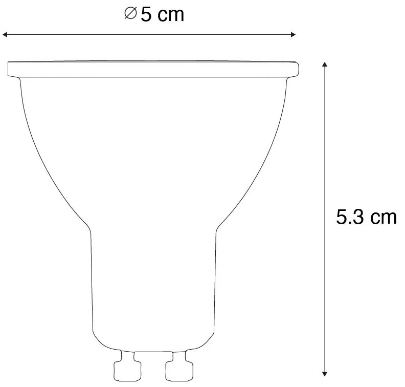 5 darabos GU10 dimmelhető LED izzókészlet 50 mm méhsejt mintával 6W 400 lm 3000K