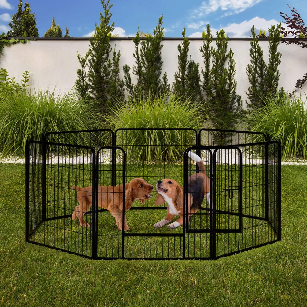 Juskys Fém kutya kennel kölyökkutyáknak - 160x160x80 cm