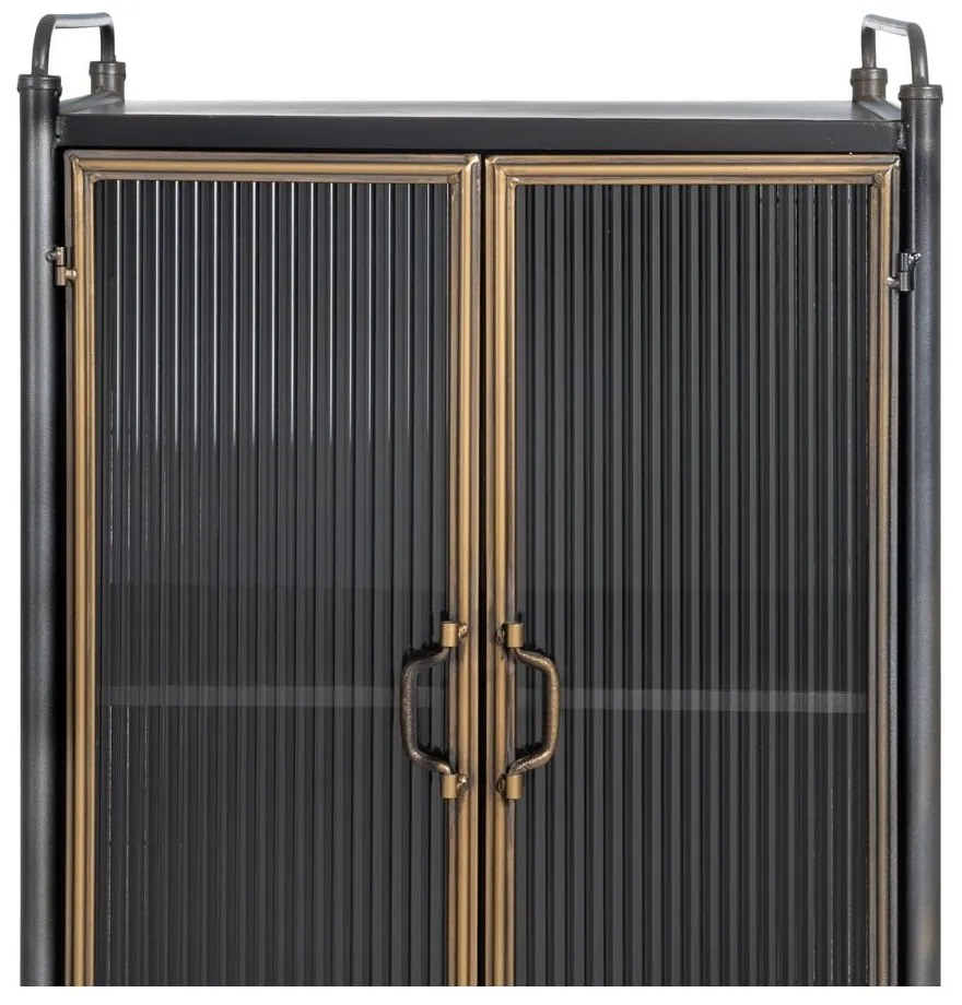 Fekete fém tálalószekrény 58x150 cm Brick – Ixia