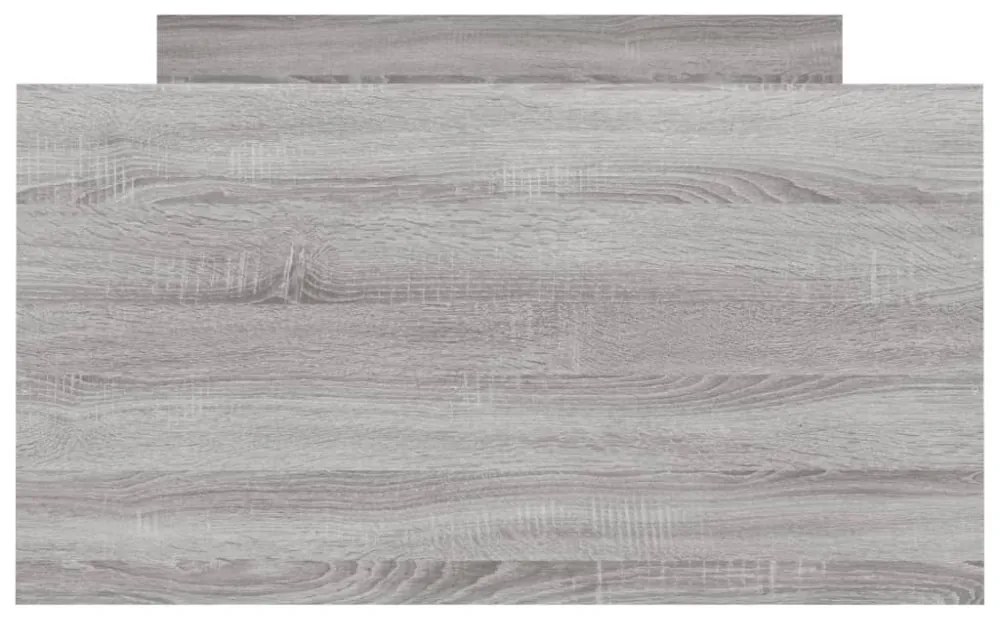 szürke sonoma színű ágykeret fej- és lábtámlával 90 x 200 cm