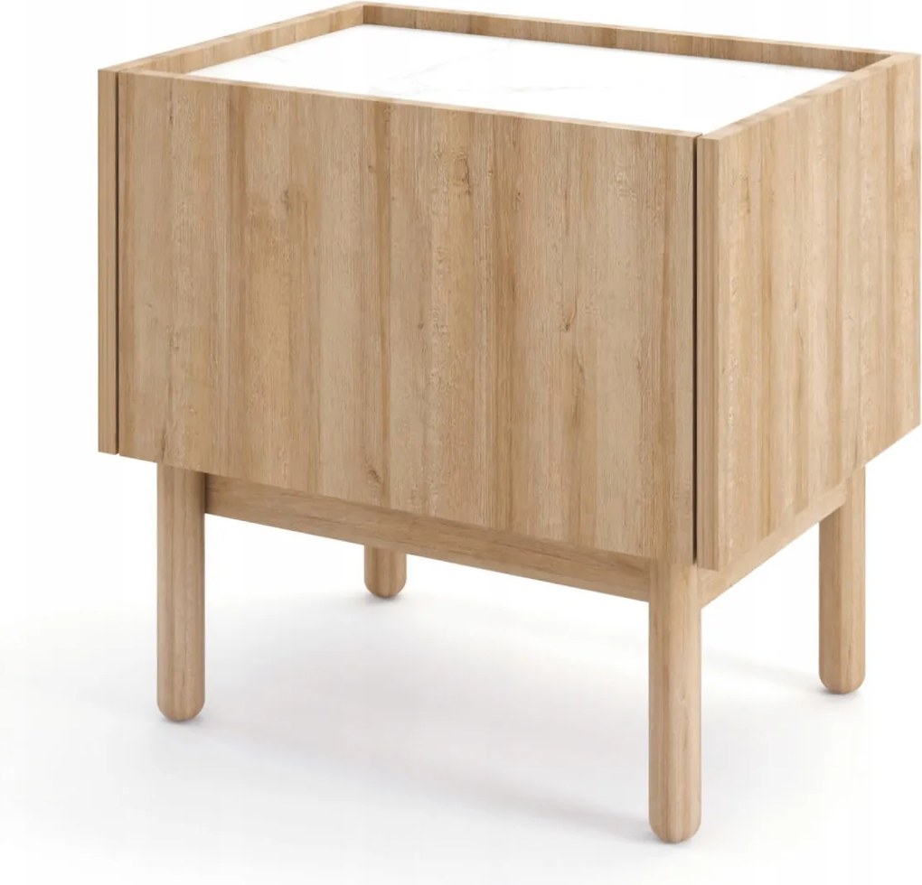 Komodee Éjjeliszekrény Revelstoke S50 tölgy fehér 1 fiók