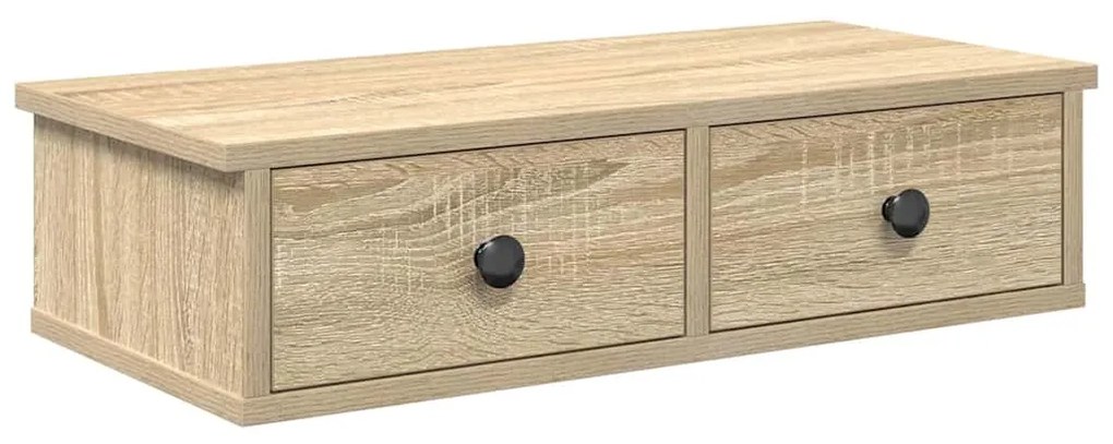 Falipolc fiókokkal sonoma tölgy 60x28x15 cm műszaki fa