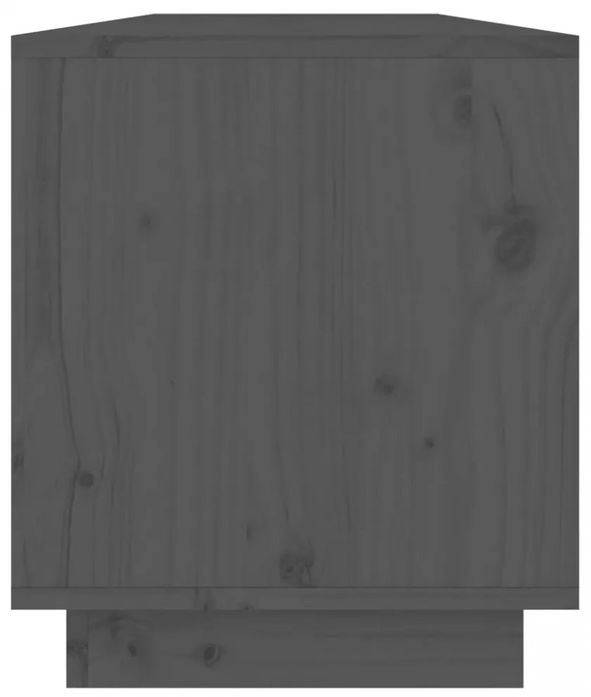 szürke tömör fenyőfa TV-szekrény 110,5x34x40 cm