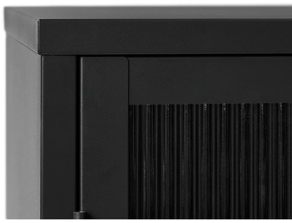 Fekete fém tálalószekrény 132x85 cm Bronco – Unique Furniture