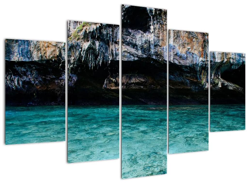 A víz és a sziklák képe (150x105 cm)