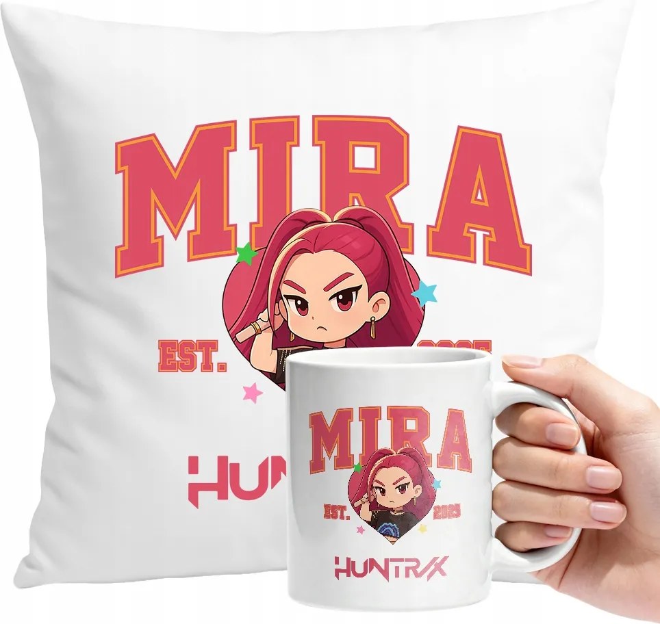 Bögre Szett Párna K-pop Démon Hunters Huntrix Mira Ajándék Szöveg