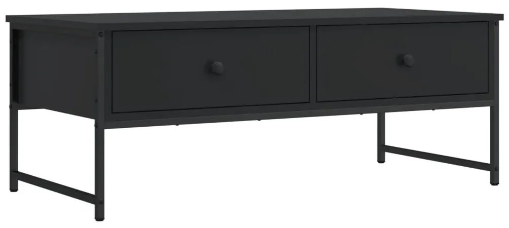 Fekete szerelt fa dohányzóasztal 101x49x39,5 cm