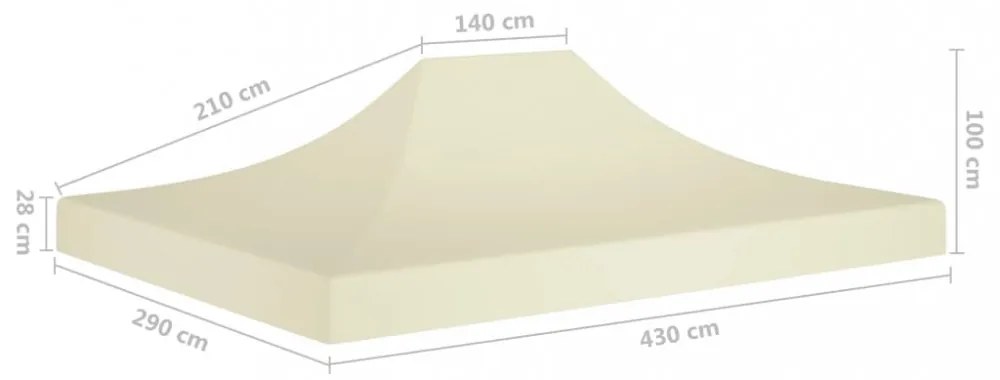 krémszínű tető partisátorhoz 4,5 x 3 m 270 g/m²