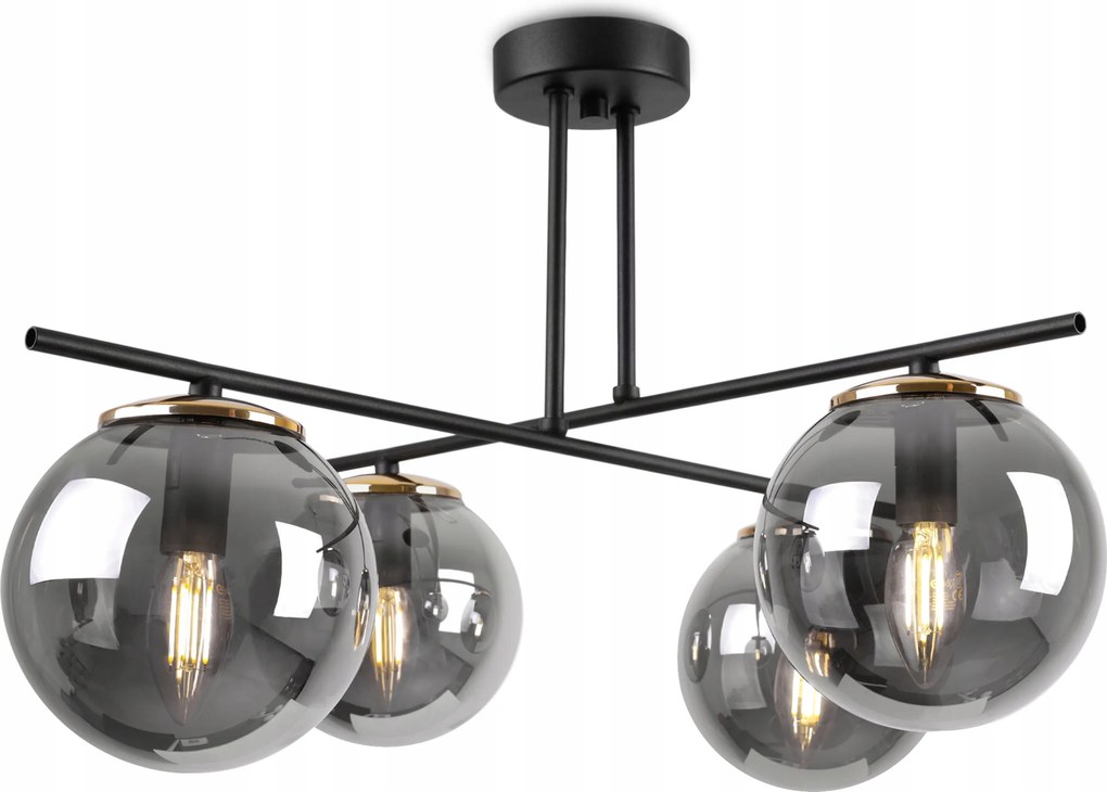 Mennyezeti Lámpa Lógó Csillár Fekete Arany Fehér Glamour Gömbök A Nappaliba
