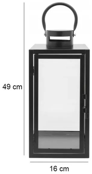 Dekoratív fekete lámpás, 49 cm