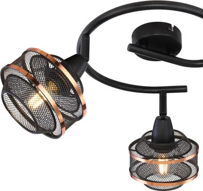 Globo 54020-3 Spotlámpa fém fekete-arany színben,fém drót búrával. Ø:250, M:215, fényforrás nélkül 3xE14 40W 230V