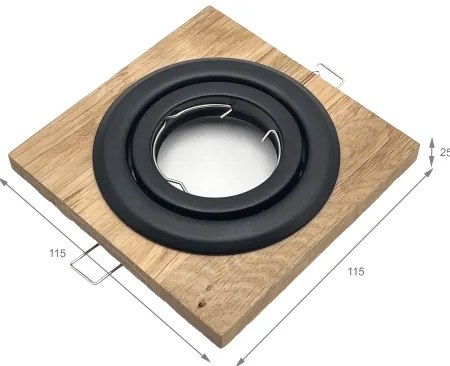 Álmennyezeti lámpa TOBBY 1xGU10/20W/230V 11,5x11,5 cm tölgy/fekete