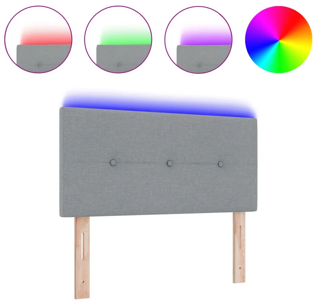 LED Fejtámla LED -es lámpákkal Világosszürke 100 cm szövet