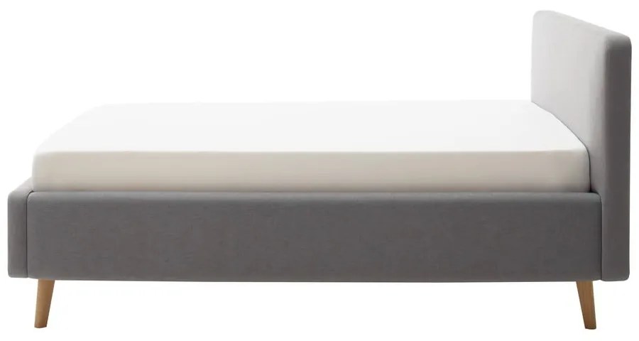 Világosszürke kárpitozott egyszemélyes ágy ágyrács nélkül 120x200 cm Mattis – Meise Möbel