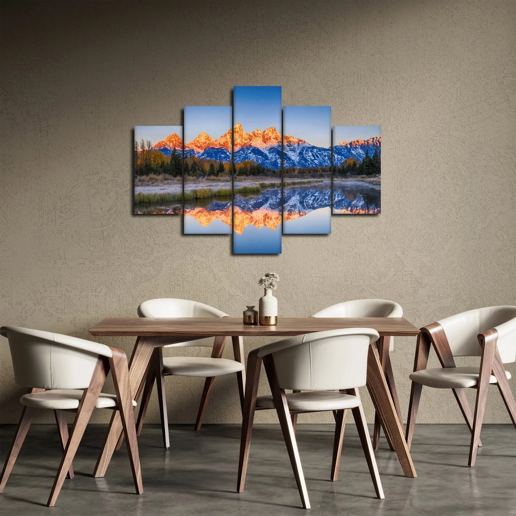 A havas hegycsúcsok képe (150x105 cm)