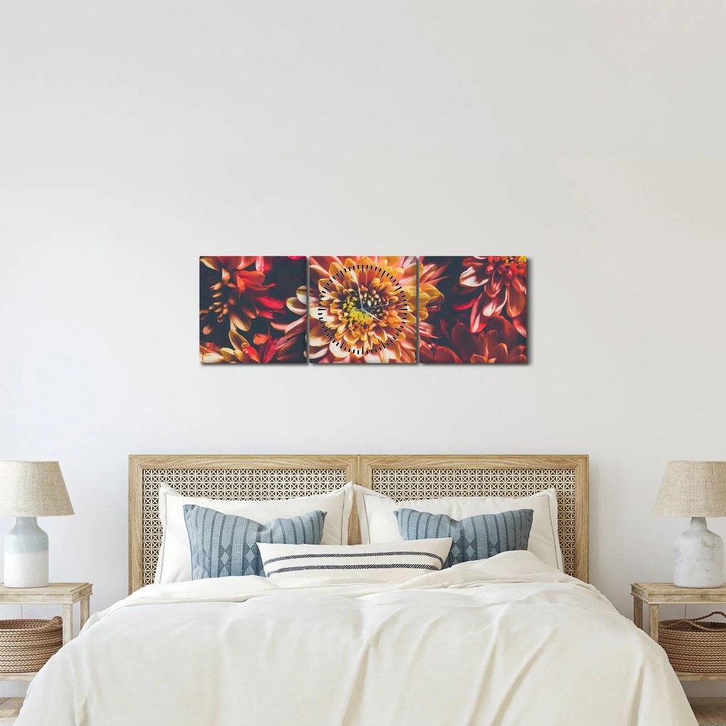 Kép - Krizantém (órával) (90x30 cm)