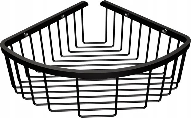 Sarok zuhanykosár, félkör alakú, fekete