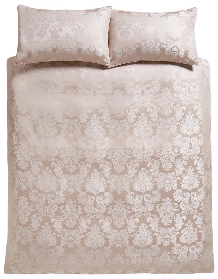 Bézs kétszemélyes damaszt ágyneműhuzat 200x200 cm Damask Jacquard – Catherine Lansfield