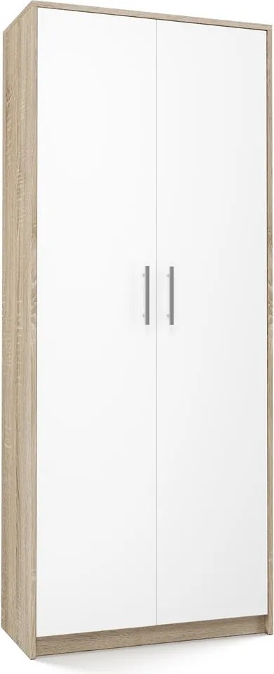 Oliv 2D könyvespolc, irodai szekrény, sonoma-fehér