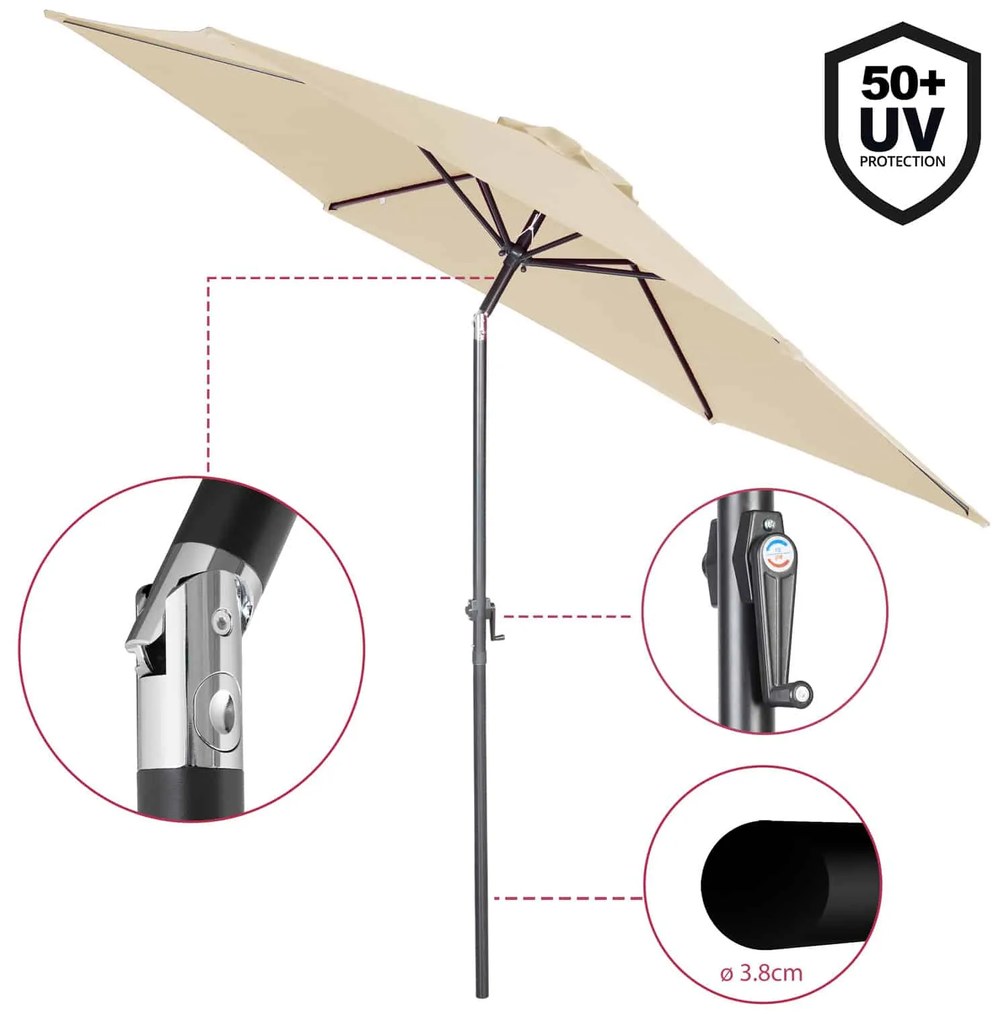 Kingsleeve® Kerti napernyő Ø300 cm - bézs
