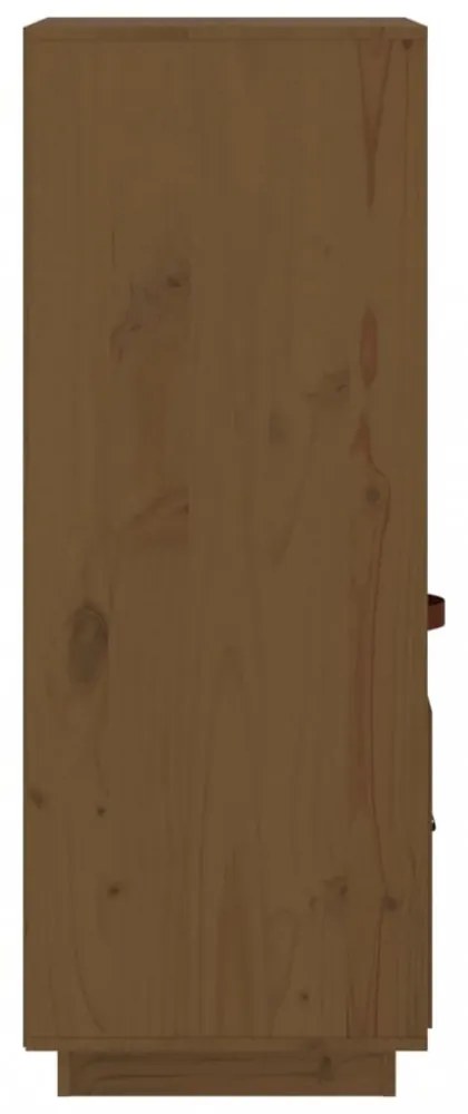 mézbarna tömör fenyőfa magasszekrény 34 x 40 x 108,5 cm