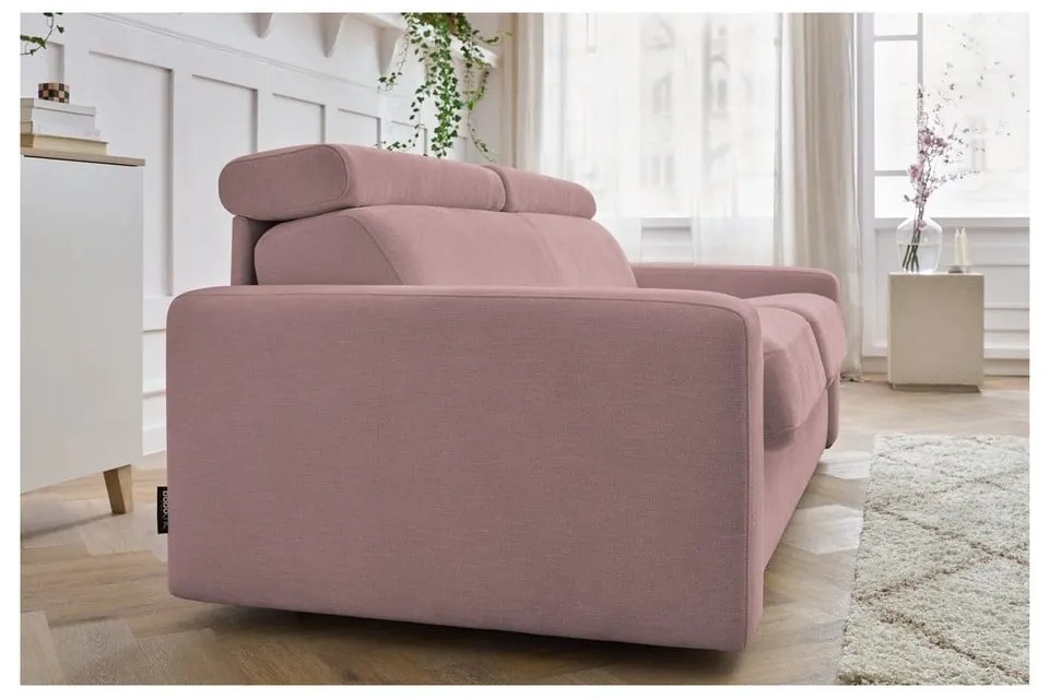 Rózsaszín kinyitható kanapé 215 cm Monaco – Bobochic Paris