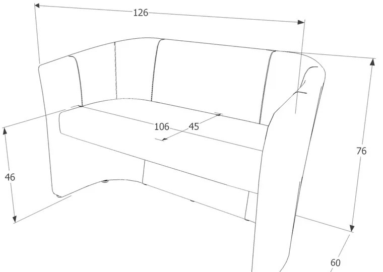 Cuba kanapé, kétüléses, kék