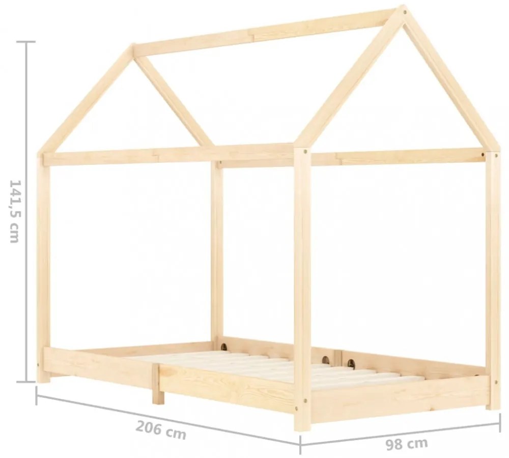 tömör fenyőfa gyerekágy-keret 90 x 200 cm
