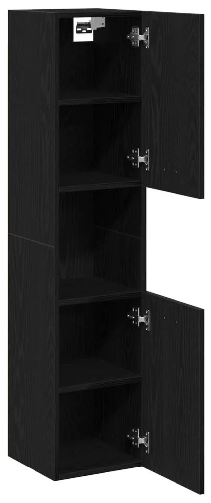 Fekete Tölgy Kádas Fali Szekrény 30x30x130 cm MDF
