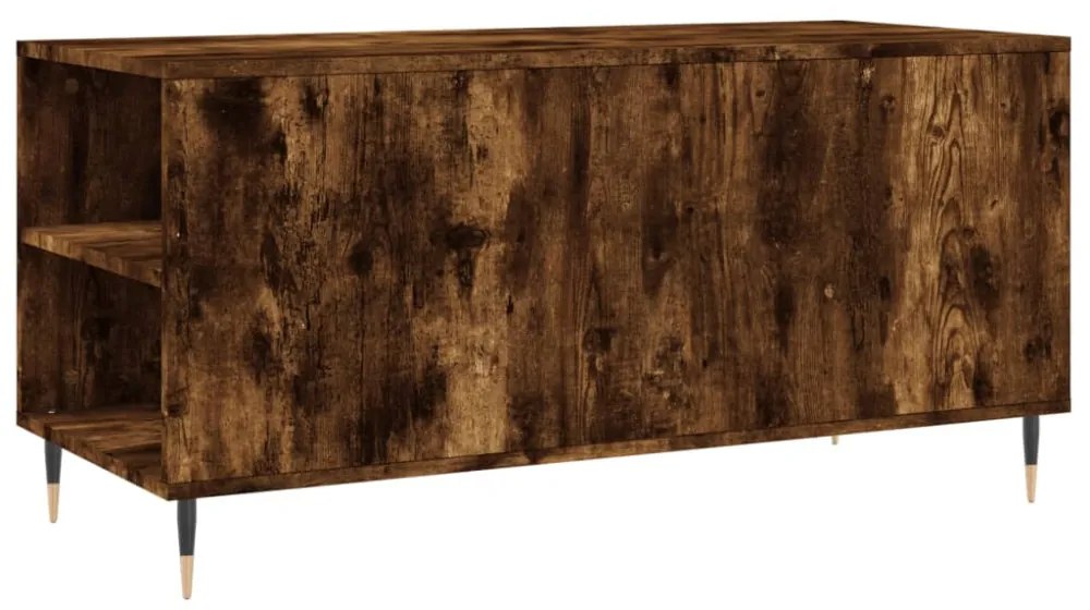 füstös tölgy színű szerelt fa dohányzóasztal 102x44,5x50 cm