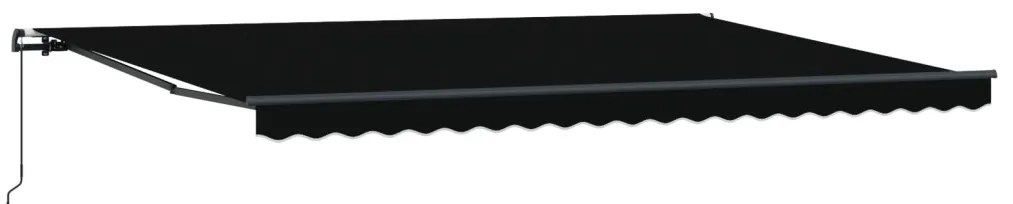Kézi behúzható napernyő Fekete 500x350 cm
