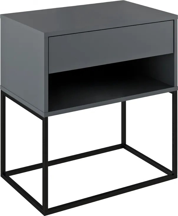 Éjjeliszekrény/kisasztal, grafit/fekete, ARTI TYP 2