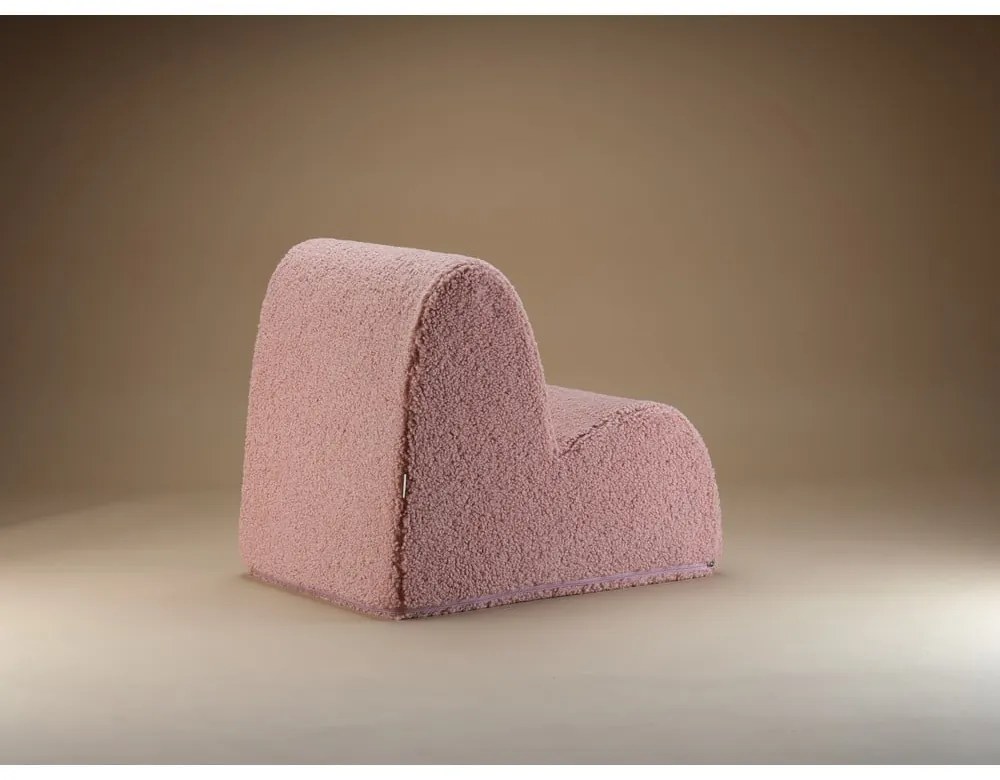 Rózsaszín buklé gyerek fotel Cloud – Wigiwama