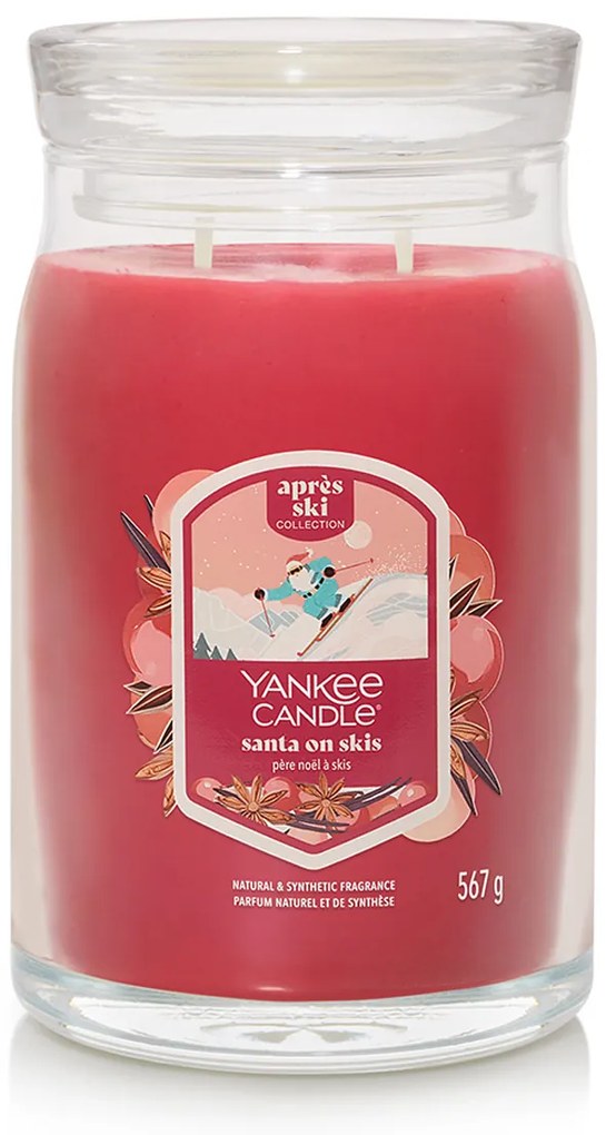 Yankee Candle Illatos gyertya, nagy Signature Santa On Skis, 567 g, L