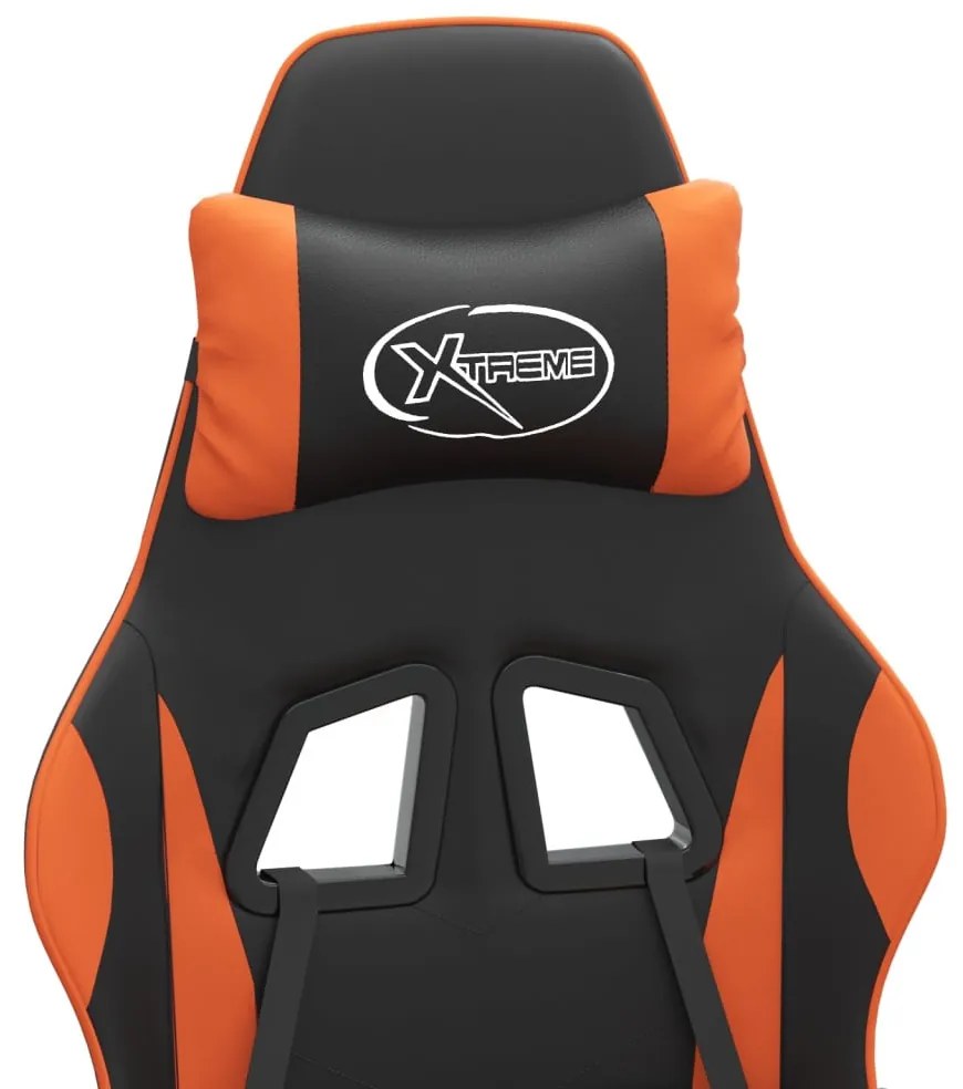 vidaXL fekete és narancssárga műbőr forgó játékszék