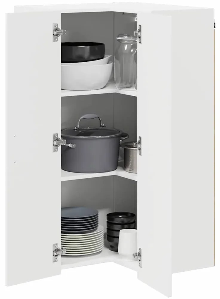 Fali konyhaszekrény Magas Fényű Fehér 57 x 57 x 100 cm Faanyag