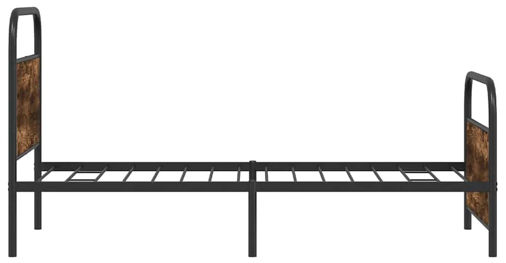 ágykeret matrac nélkül 90x200 cm füstölt tölgy fűrészelt fa