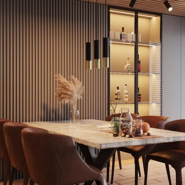 Sollux SL.0954 - Csillár zsinóron LOOPEZ 3xGU10/10W/230V fekete/arany